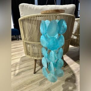 Mermaid Sea Glass Capiz Shells Windchimes Turquoise Shells